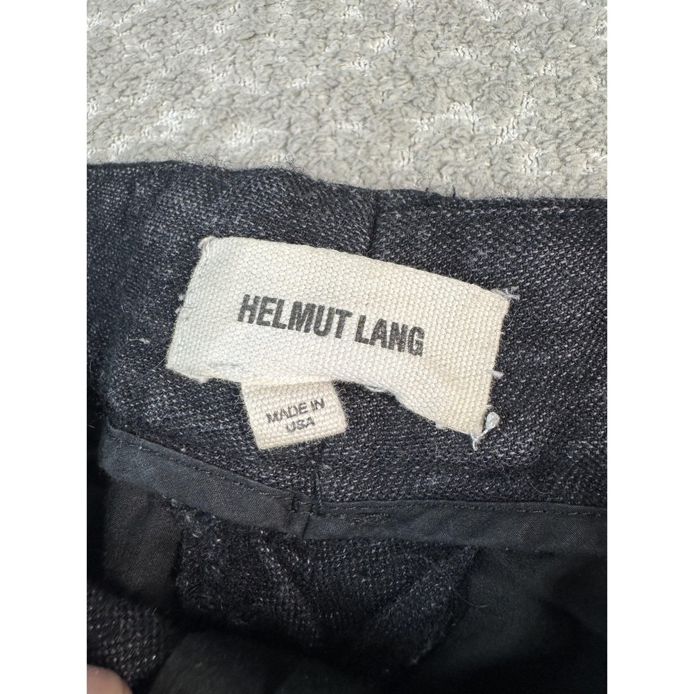 Helmut Lang Dress Pants Womens 8 Black Linen Wool Straight Leg Lined Made In USA - Picture 2 of 9